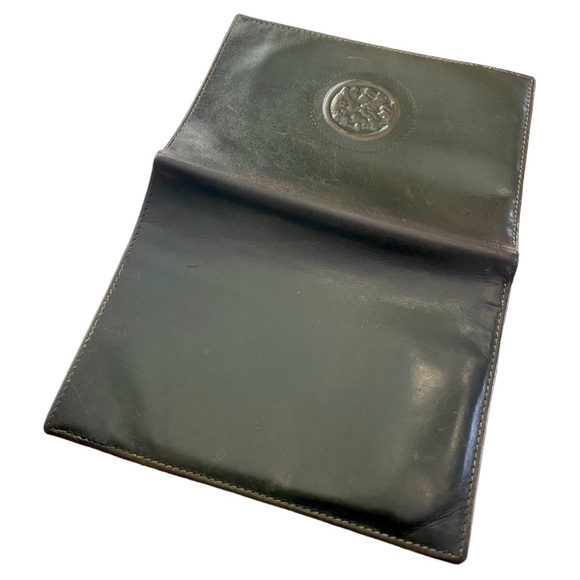 🔸FENDI🔸ULTRA RARE🔸1980 Janus Collection X-Large Unisex Green Leather Wallet - Picture 5 of 16